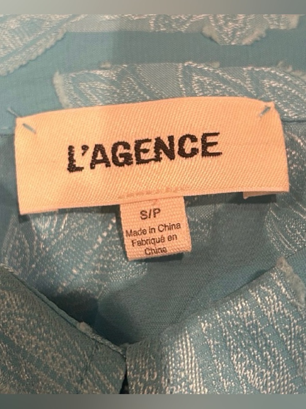 L’AGENCE Jenica Paisley Blouse | Aqua | Size S - Picture 3 of 7